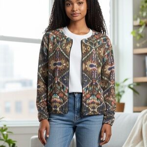 Zara Multicolor Patterned Bomber Jacket